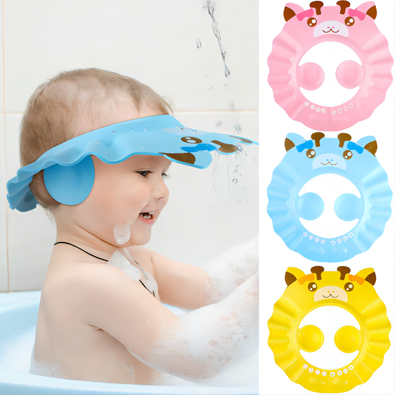 Ajustement de baignade à bébé doux réglable Chapeau de protection de douche eva kildre
